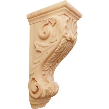 Ekena Millwork 5"W x 7"D x 14"H Large Shell Corbel, Red Oak CORW05X07X14SHRO